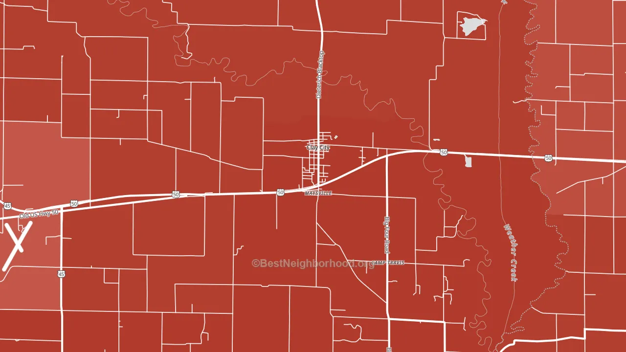 Clay City, IL block-group political-lean map