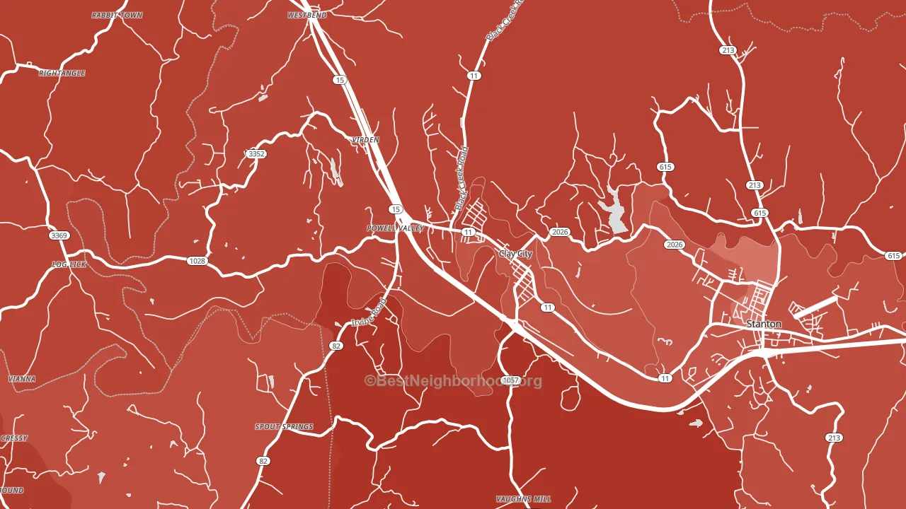 Clay City, KY block-group political-lean map