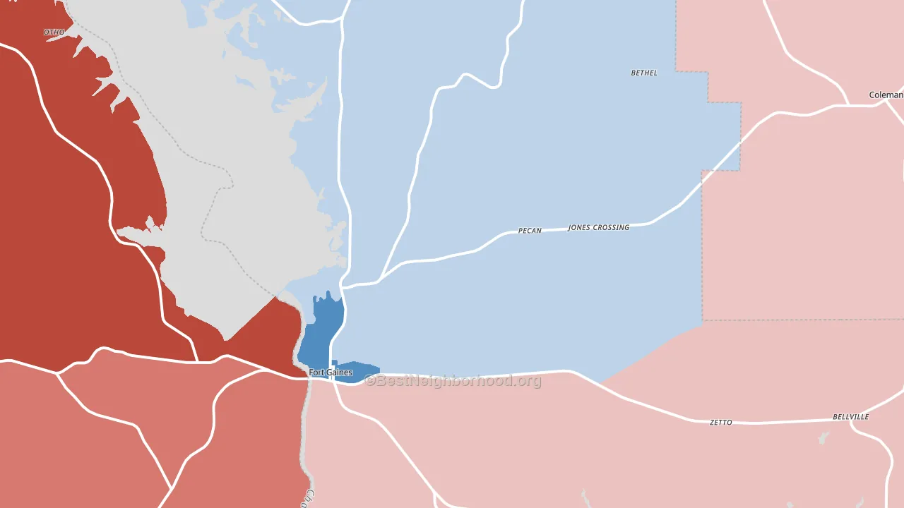 Clay County, GA block-group political-lean map