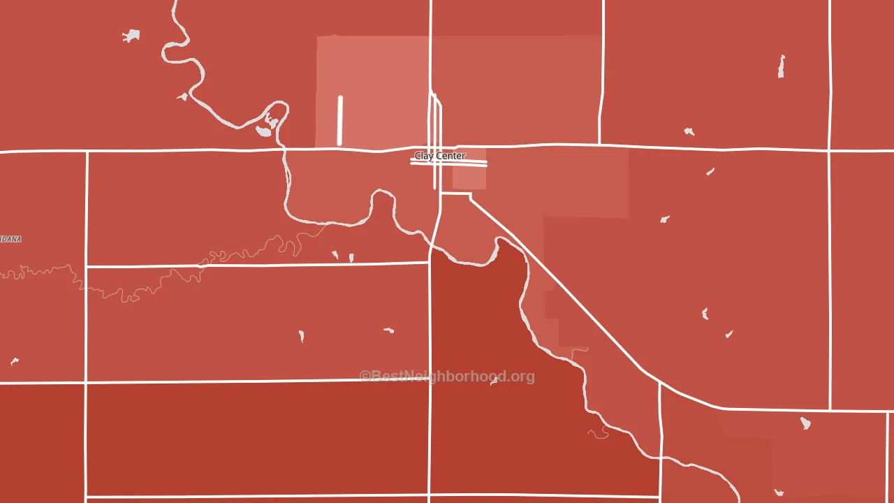 Clay County, KS block-group political-lean map