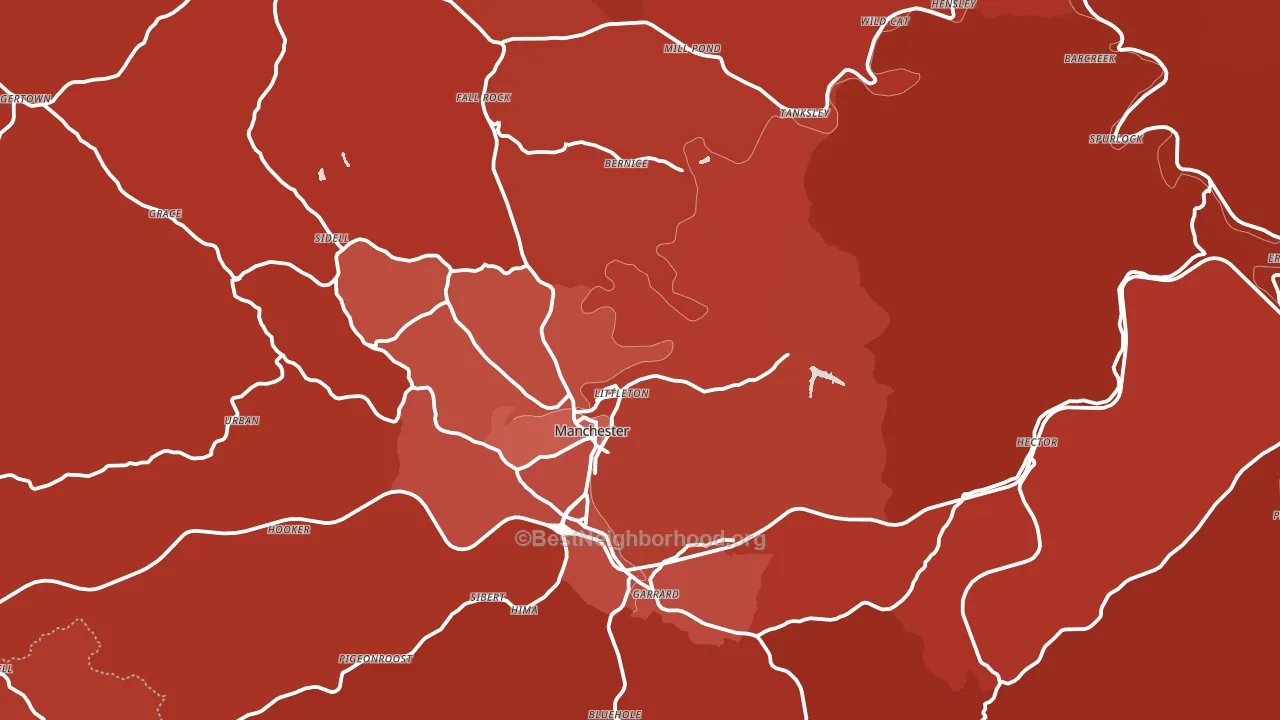Clay County, KY block-group political-lean map