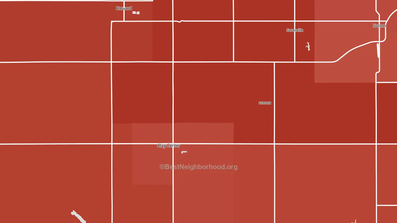 Clay County, NE block-group political-lean map