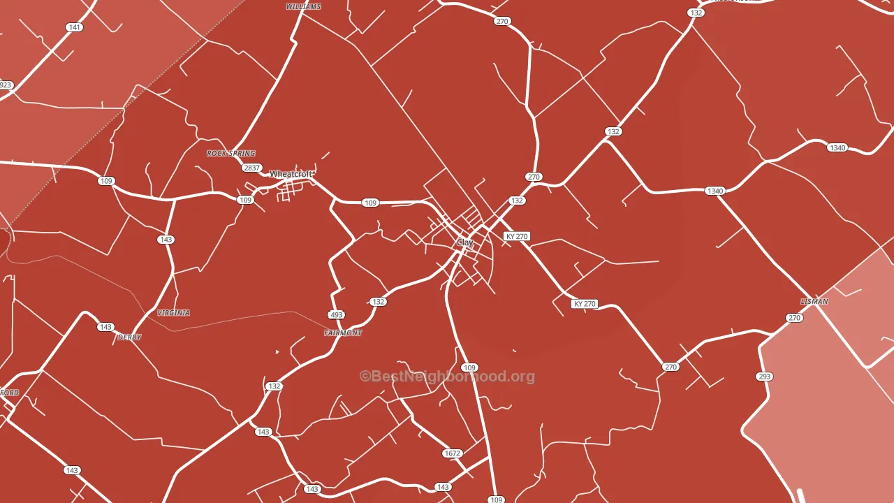 Clay, KY block-group political-lean map