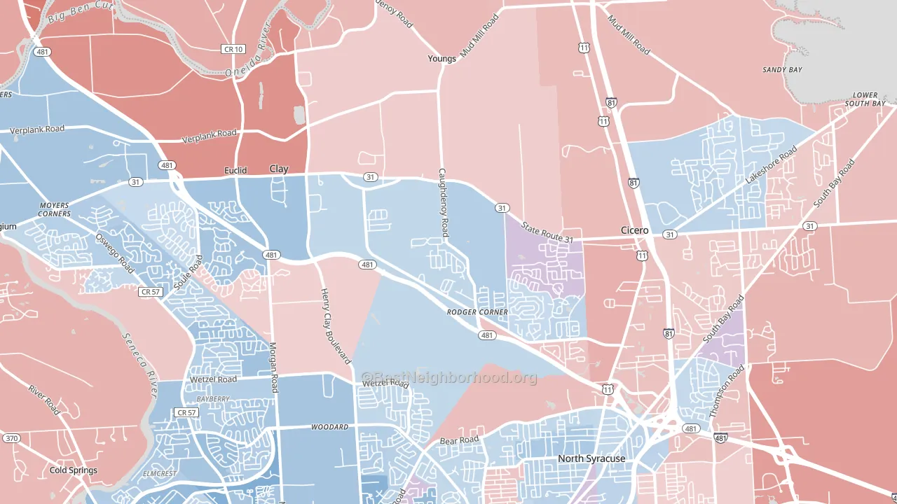 Clay, NY block-group political-lean map