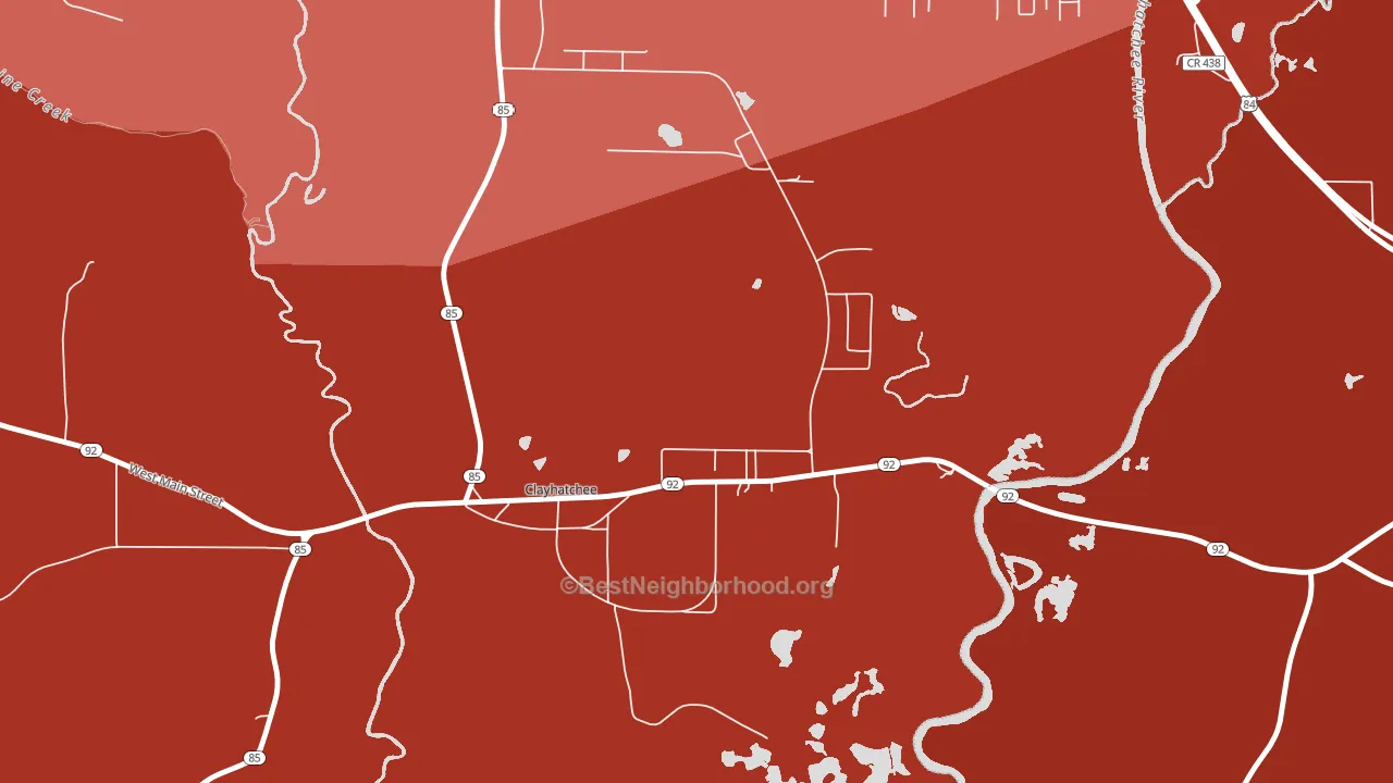 Clayhatchee, AL block-group political-lean map