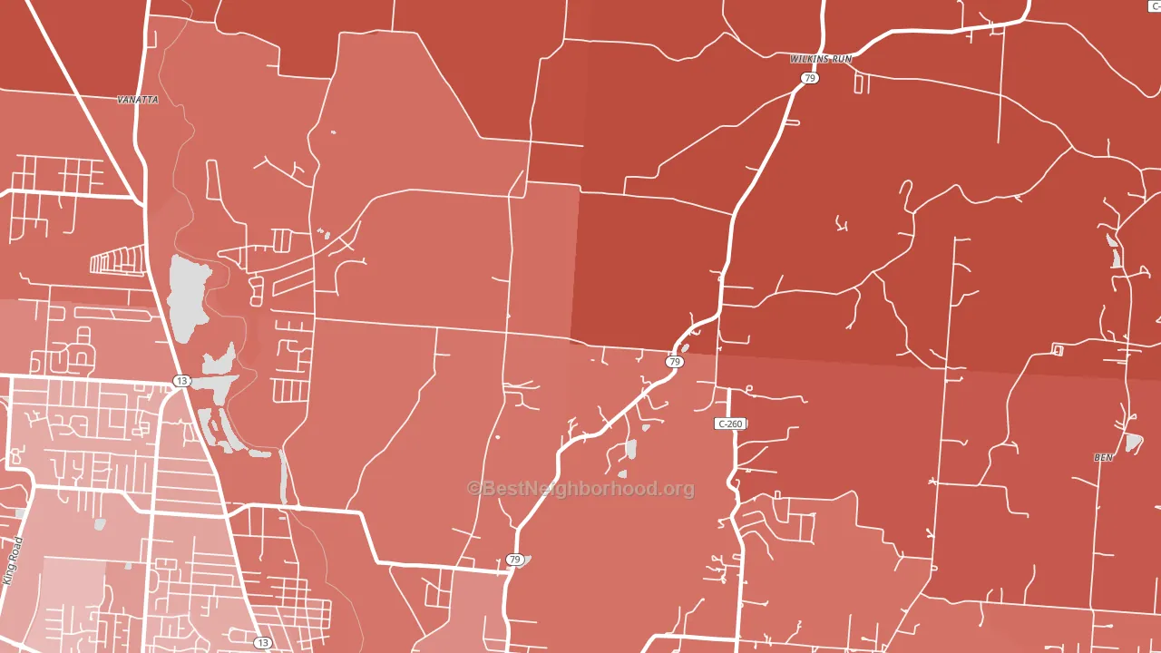 Claylick, OH block-group political-lean map
