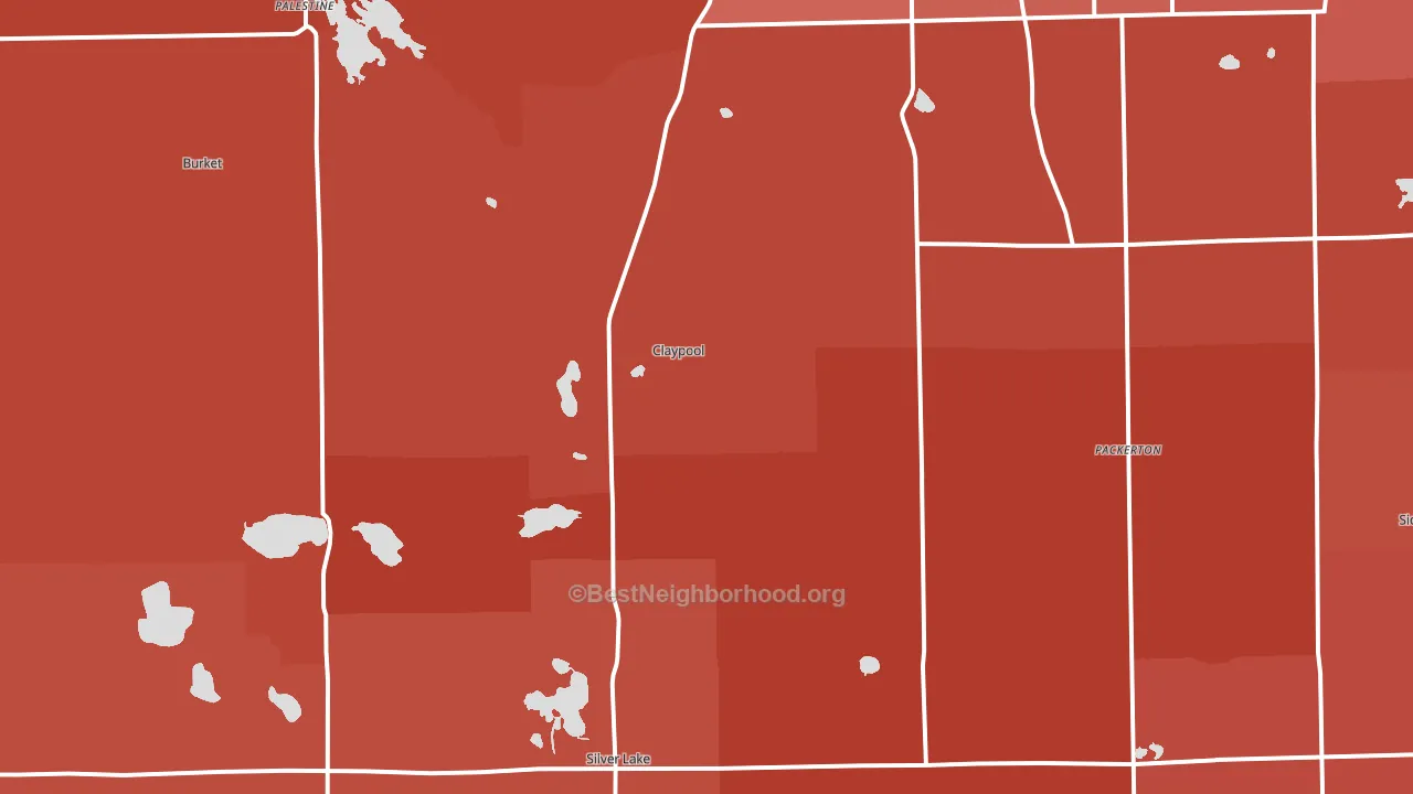 Claypool, IN block-group political-lean map