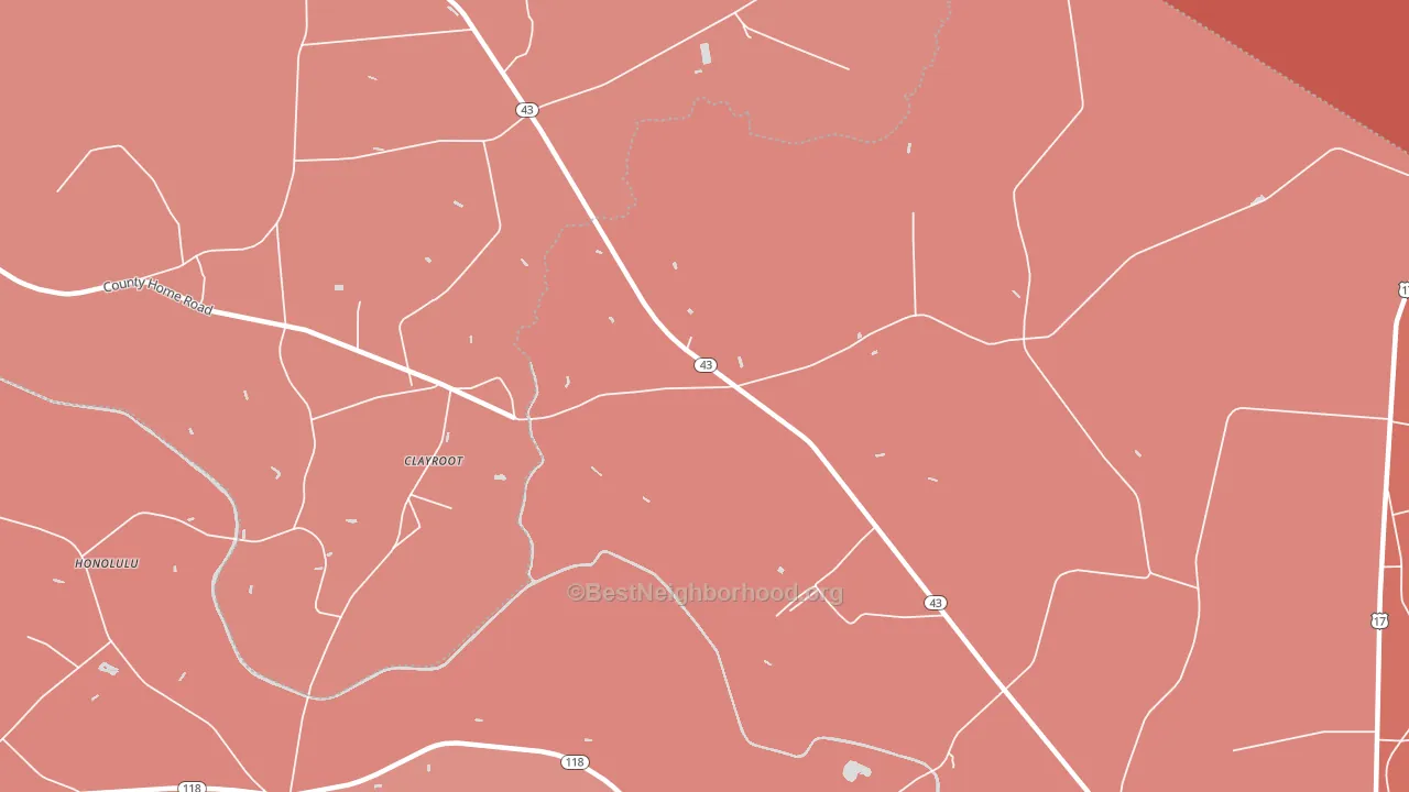 Clayroot, NC block-group political-lean map