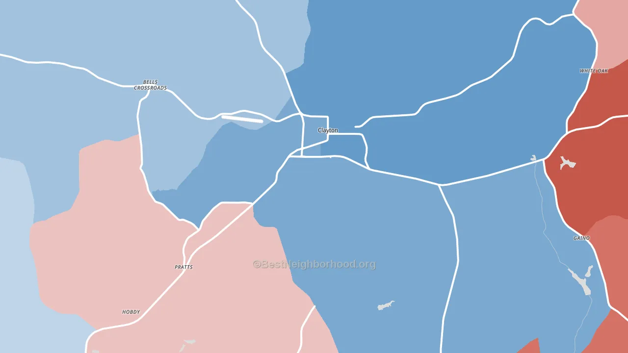 Clayton, AL block-group political-lean map