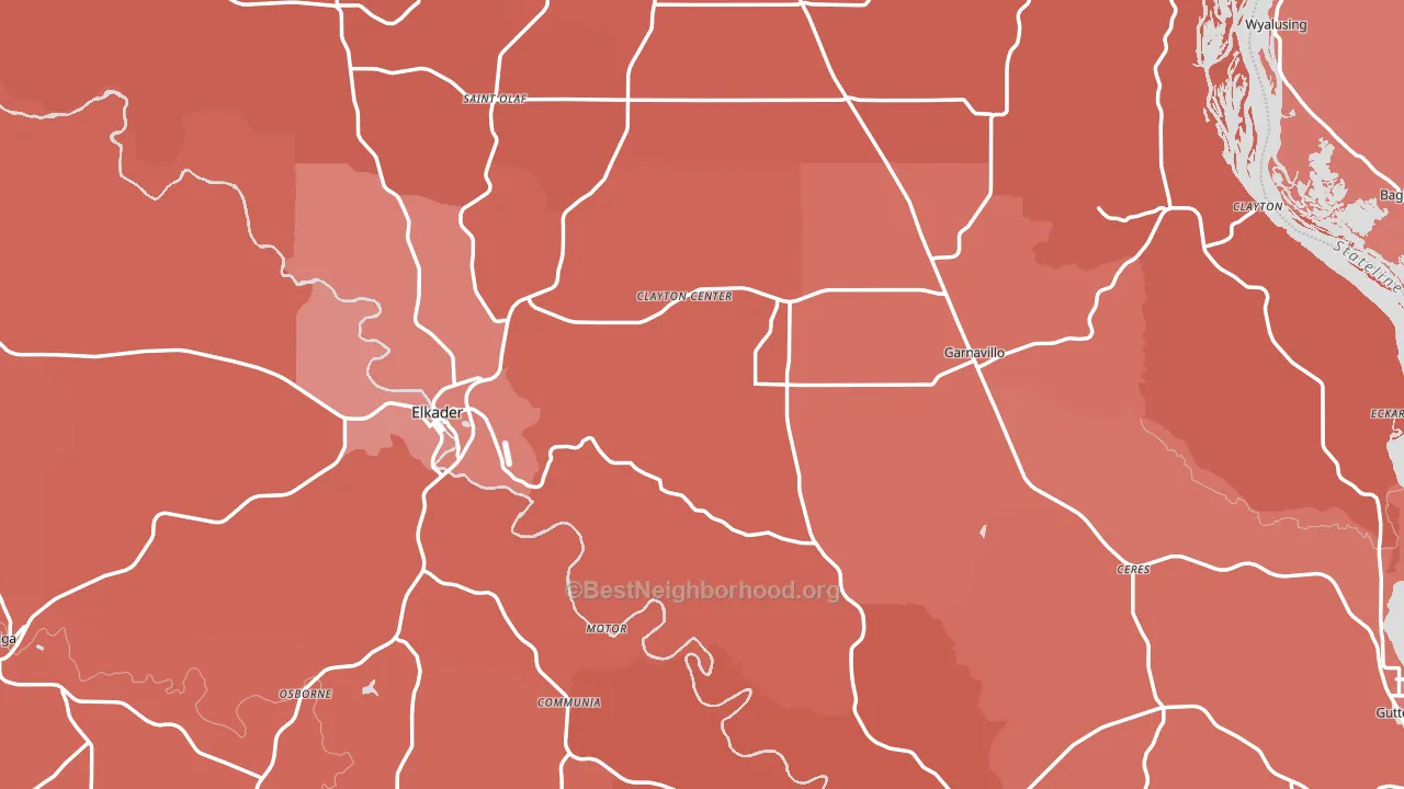 Clayton County, IA block-group political-lean map