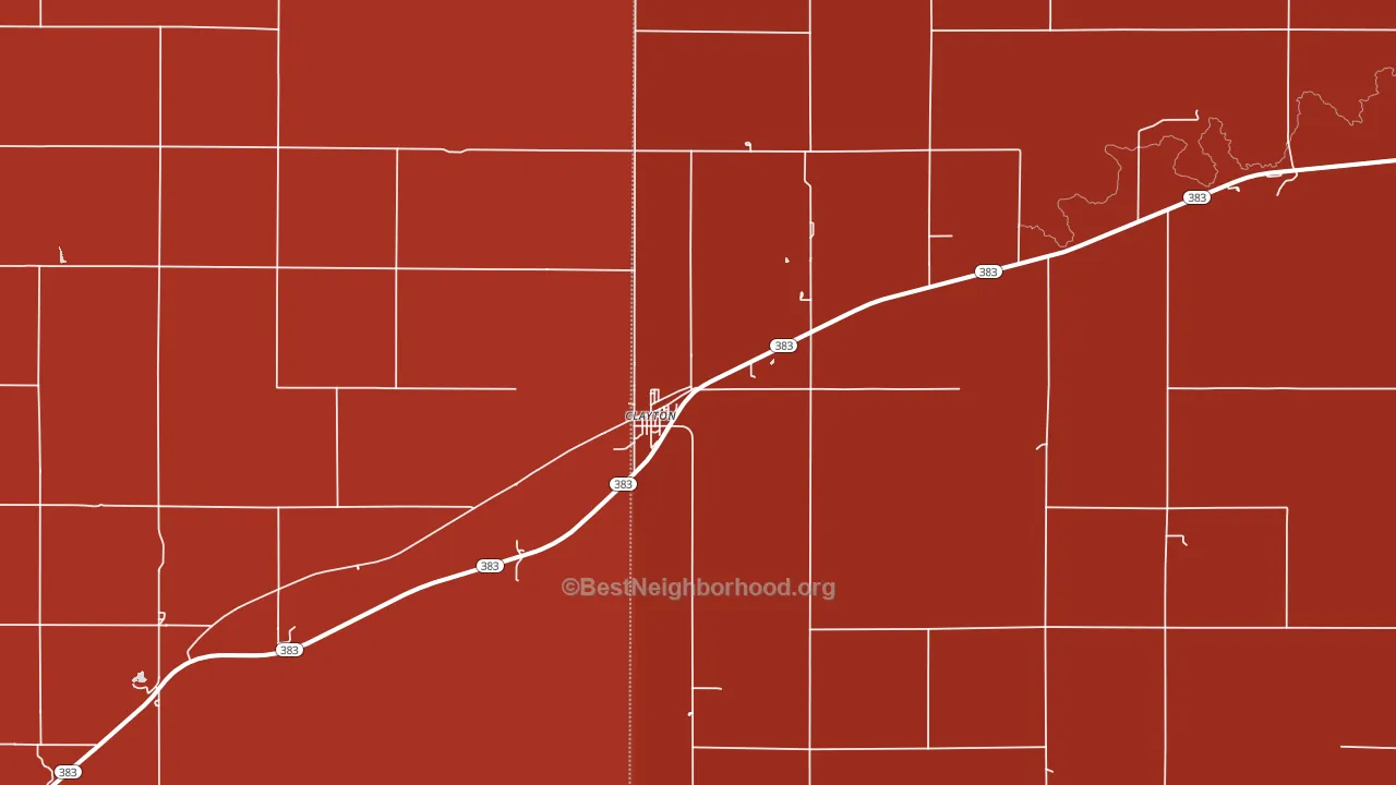 Clayton, KS block-group political-lean map