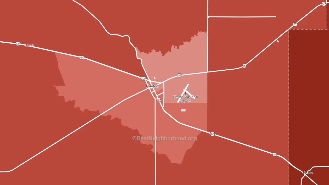 Clayton, NM block-group political-lean map
