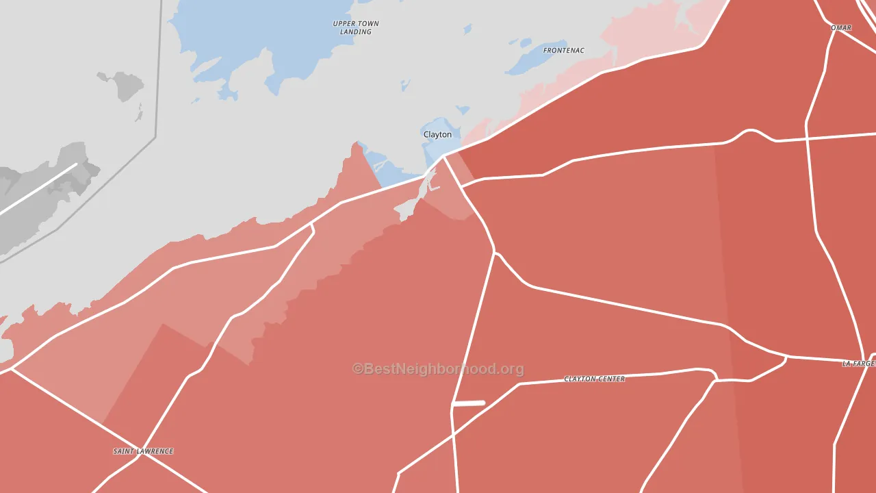Clayton, NY block-group political-lean map