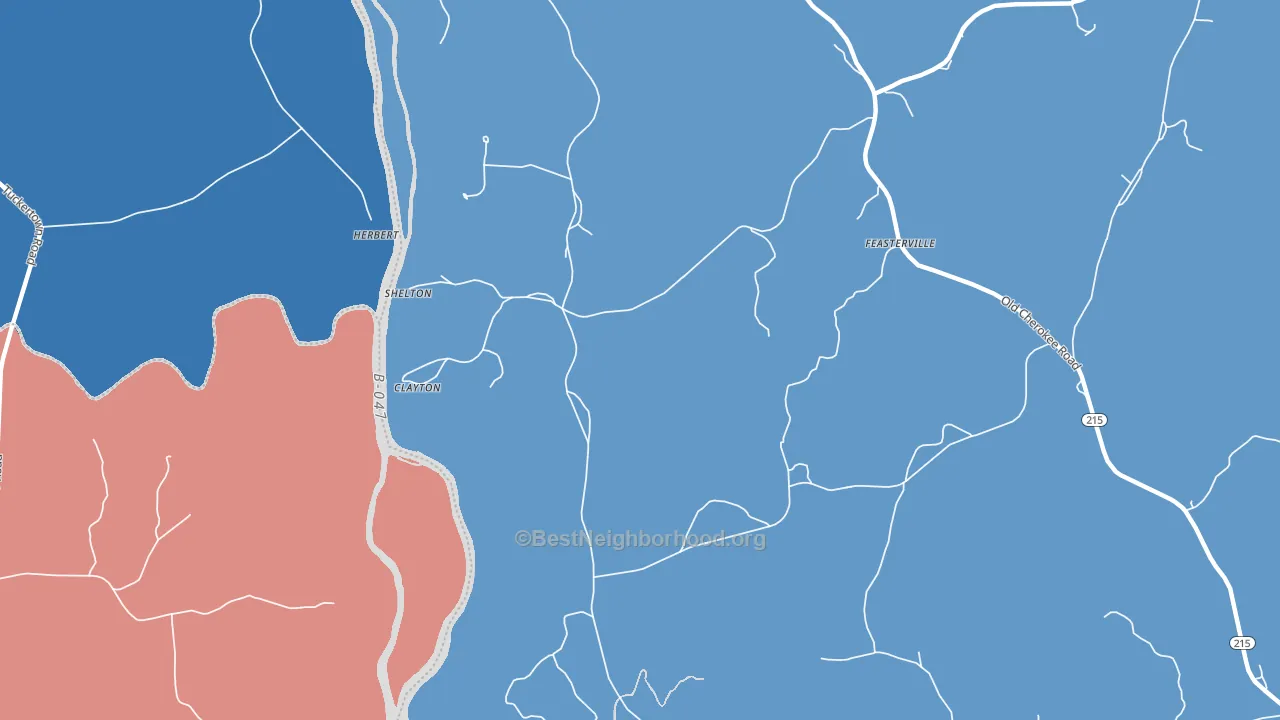 Clayton, SC block-group political-lean map