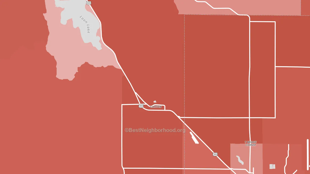 Clayton, WA block-group political-lean map