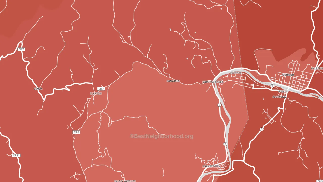 Clayton, WV block-group political-lean map