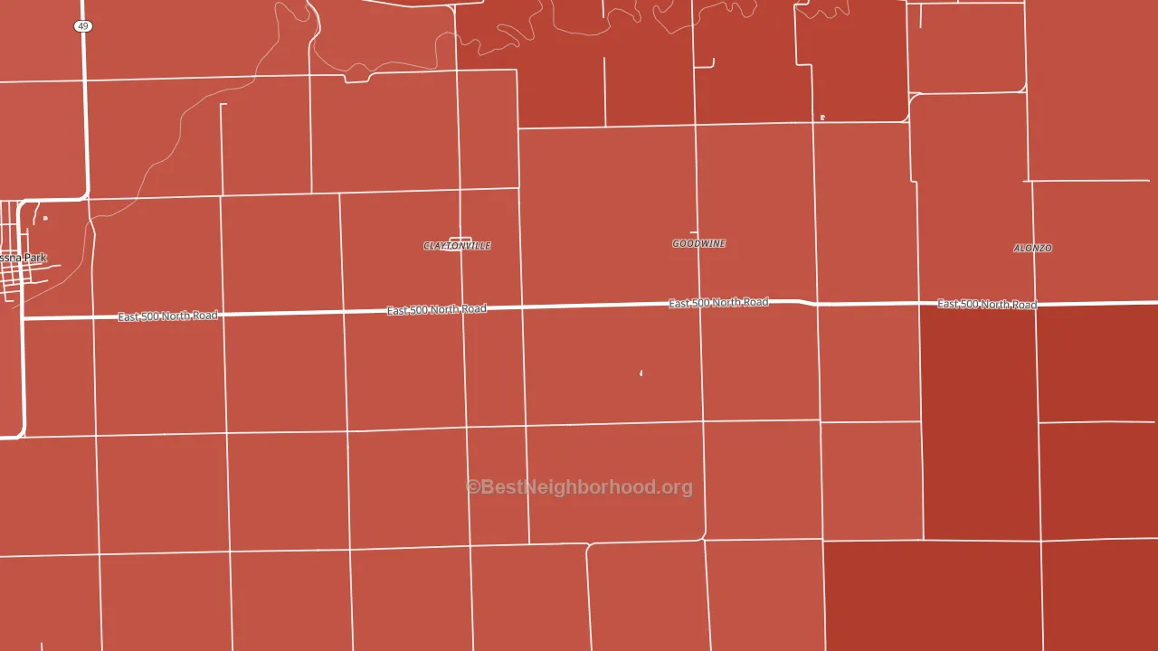 Claytonville, IL block-group political-lean map