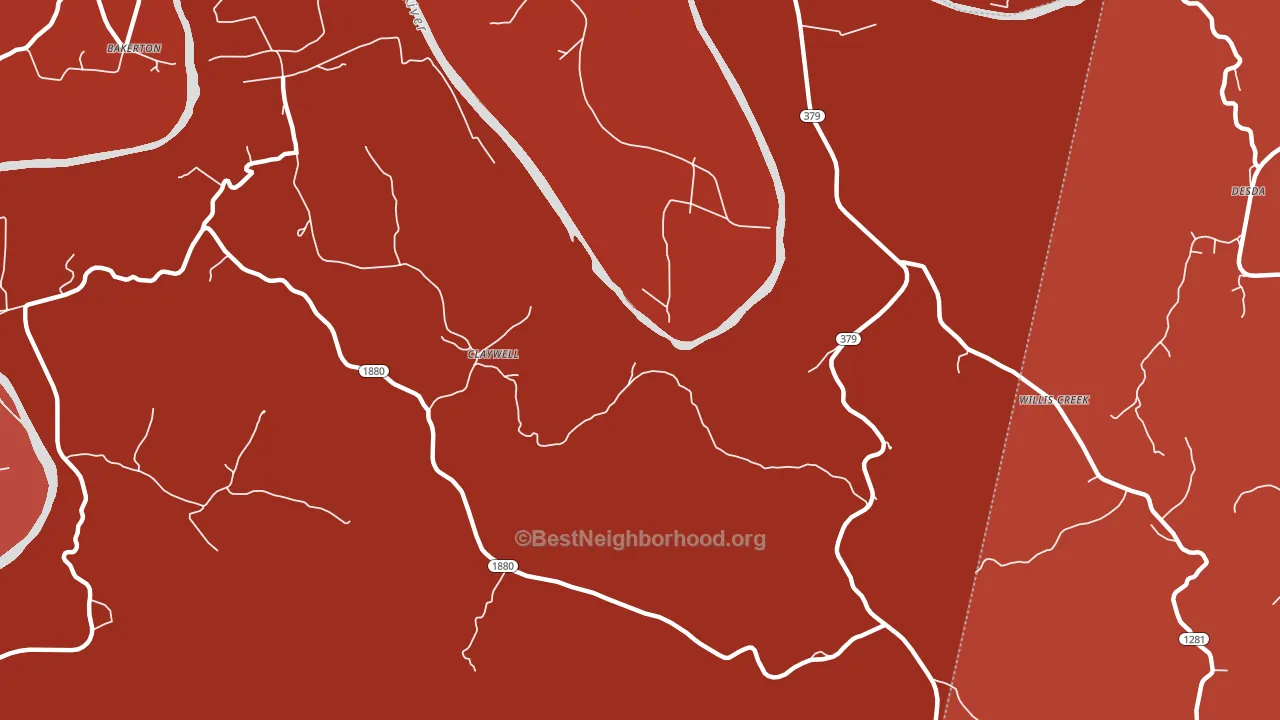 Claywell, KY block-group political-lean map