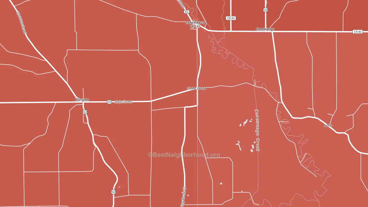 Clear Creek, NY block-group political-lean map