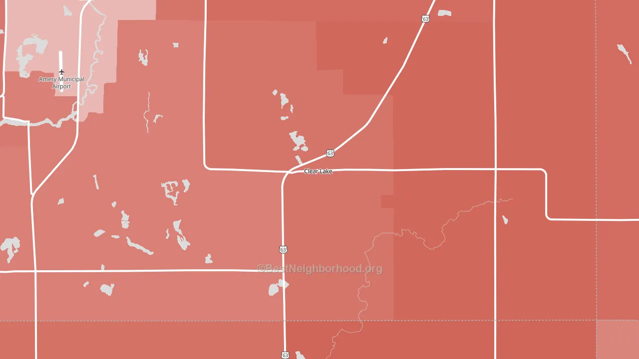 Clear Lake, WI block-group political-lean map