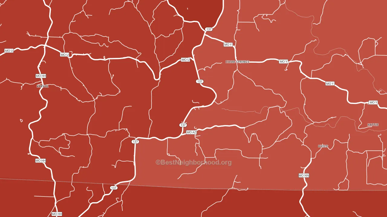Clear Springs, MO block-group political-lean map