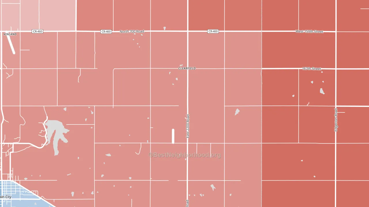 Clearfield, KS block-group political-lean map