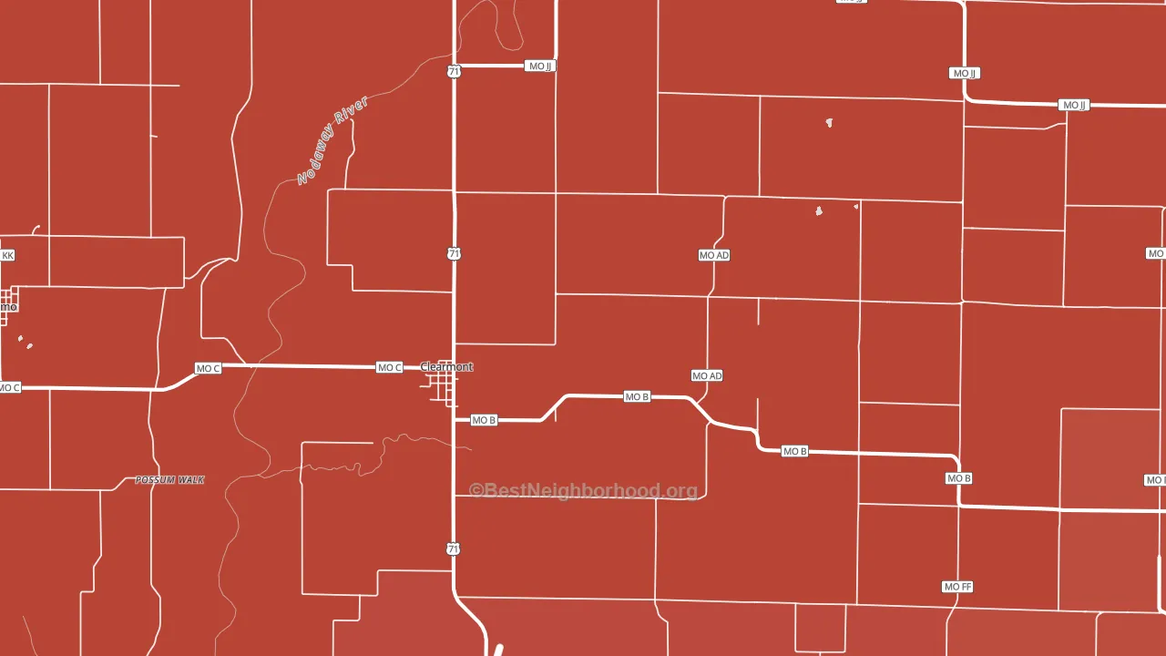 Clearmont, MO block-group political-lean map