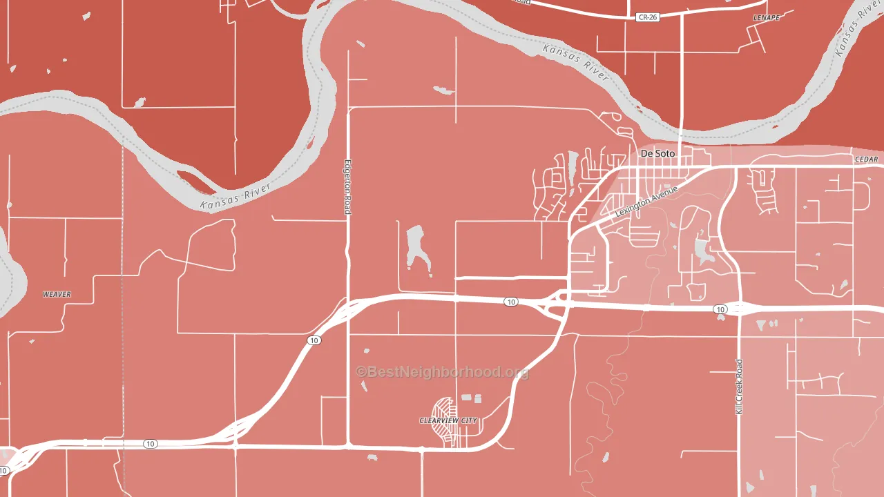 Clearview City, KS block-group political-lean map