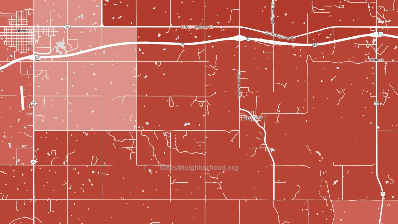 Clearview, OK block-group political-lean map