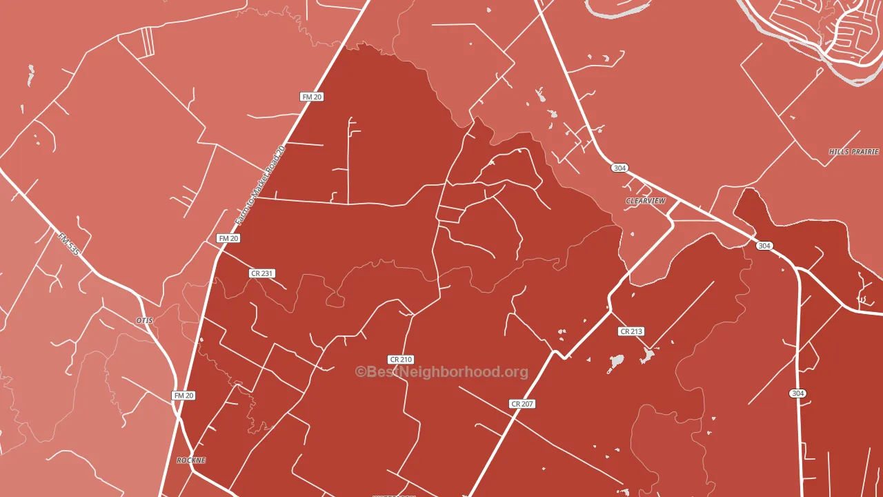Clearview, TX block-group political-lean map