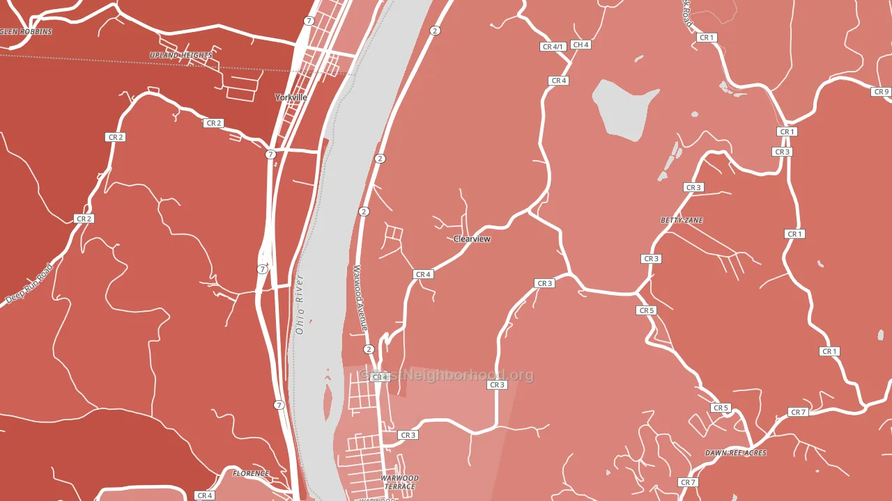 Clearview, WV block-group political-lean map