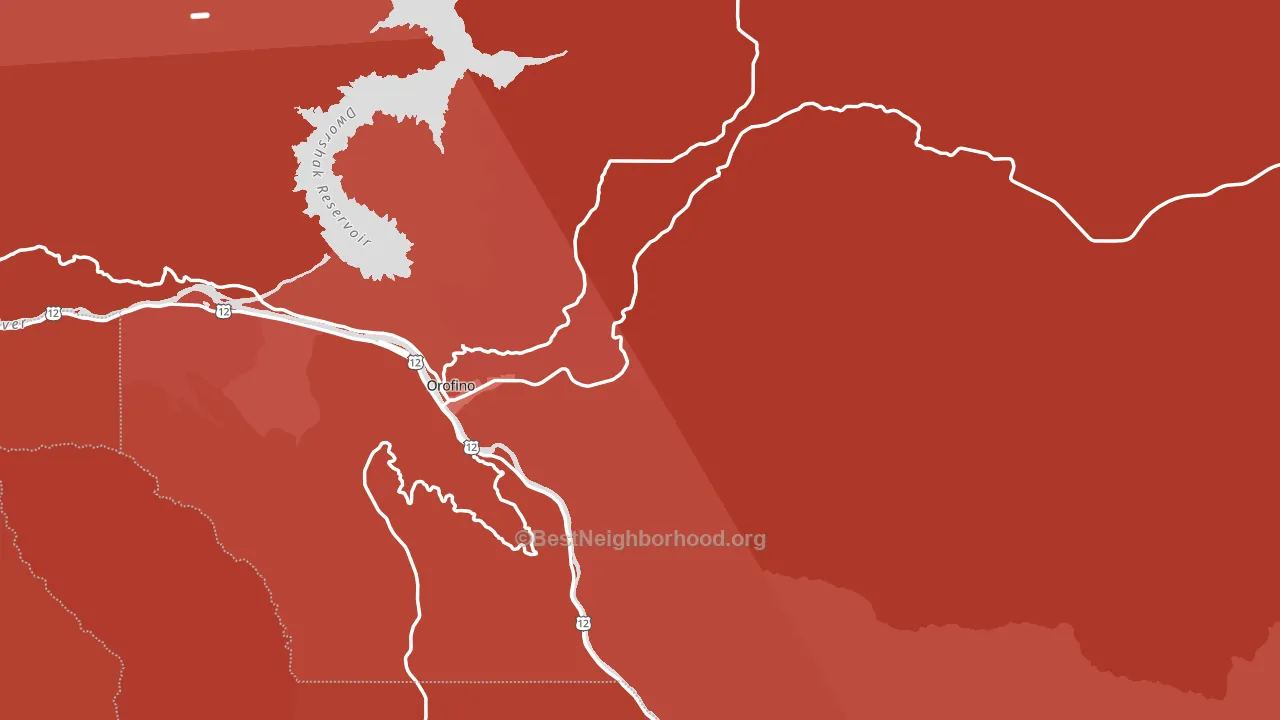 Clearwater County, ID block-group political-lean map