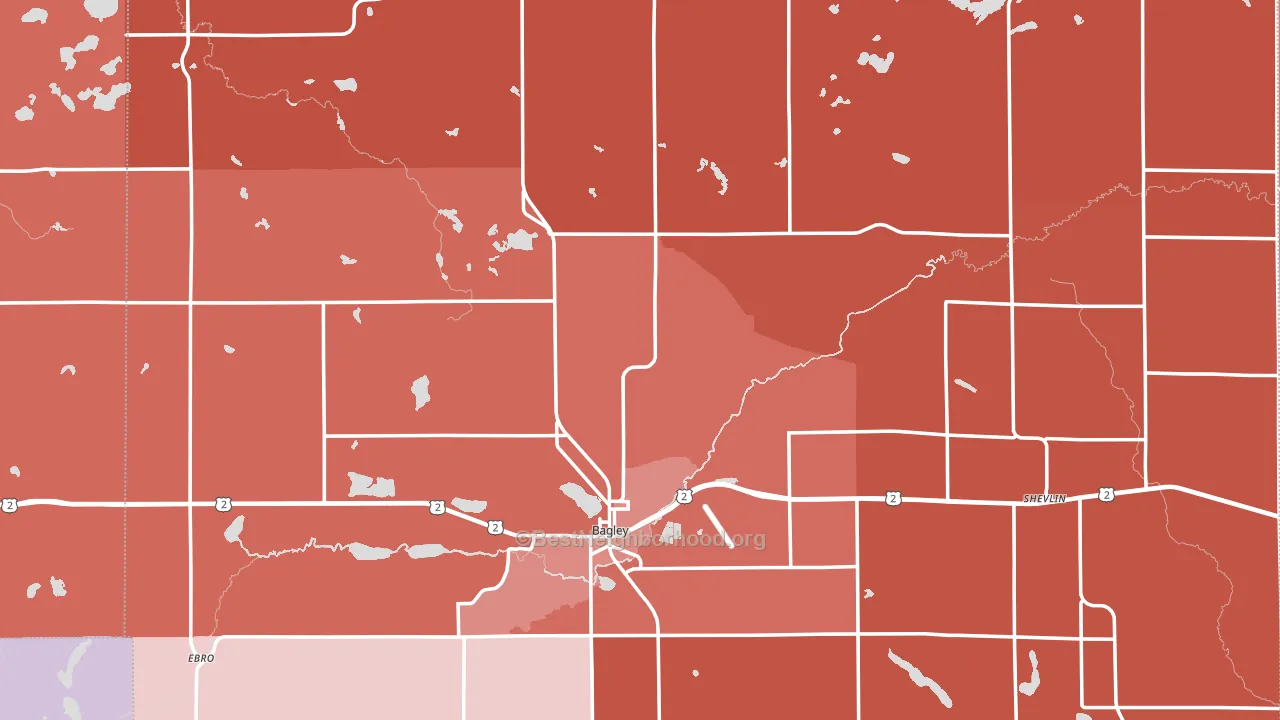 Clearwater County, MN block-group political-lean map