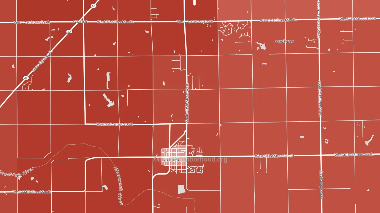 Clearwater, KS block-group political-lean map