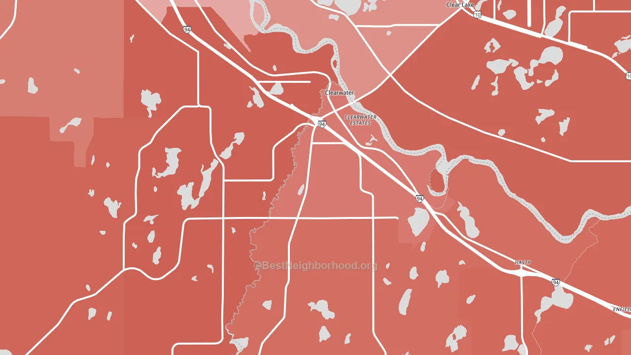 Clearwater, MN block-group political-lean map