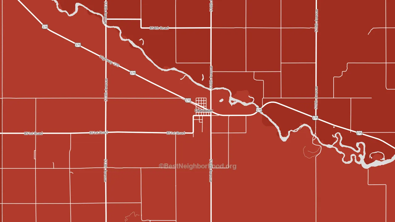 Clearwater, NE block-group political-lean map