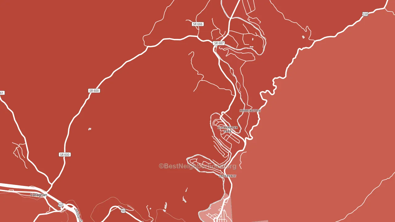 Clearwater Park, VA block-group political-lean map