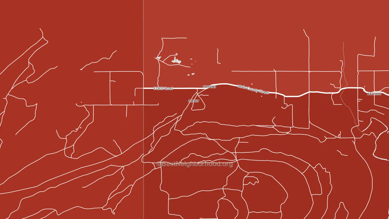 Clebit, OK block-group political-lean map