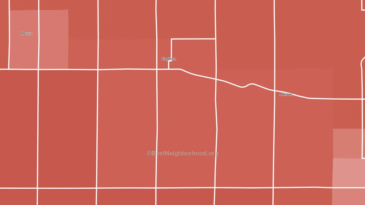 Cleghorn, IA block-group political-lean map