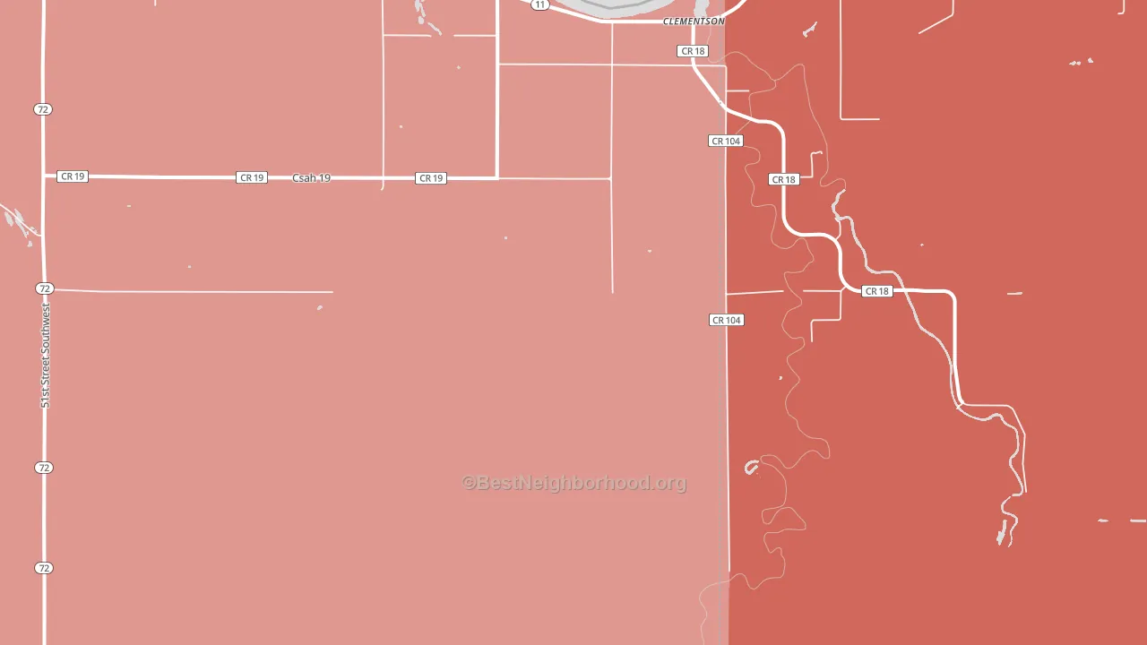 Clementson, MN block-group political-lean map