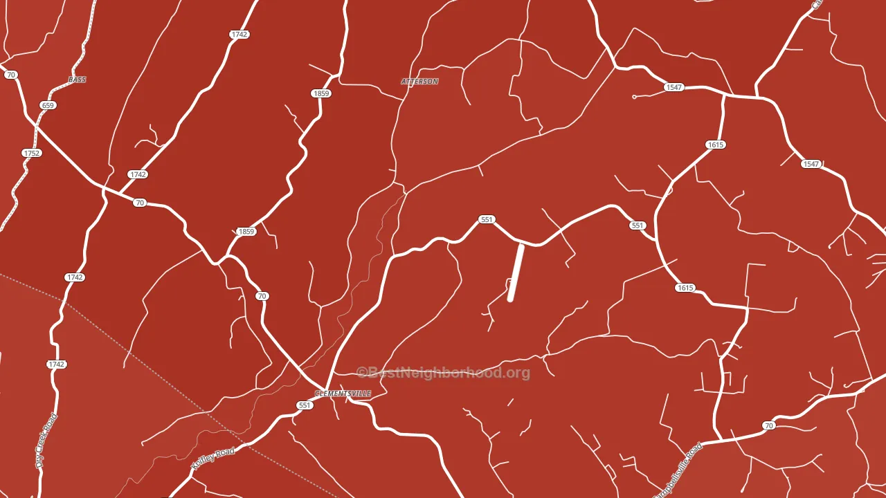 Clementsville, KY block-group political-lean map