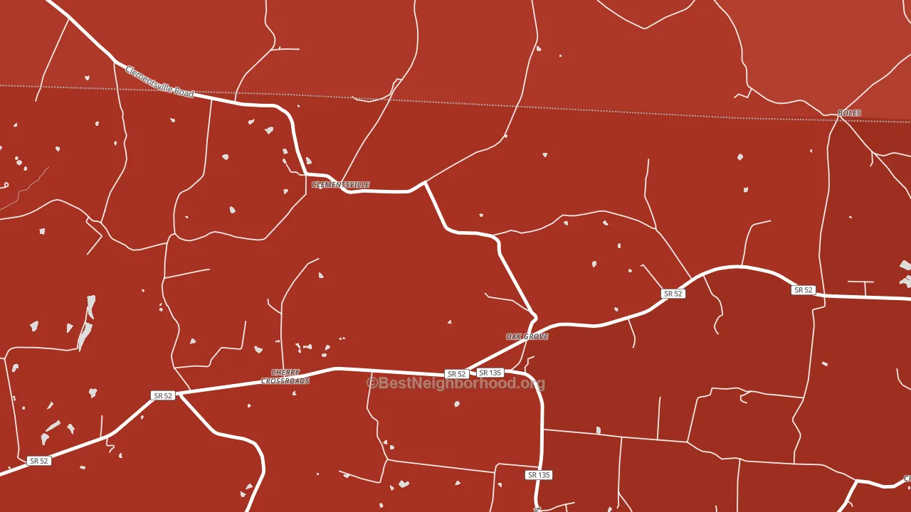 Clementsville, TN block-group political-lean map