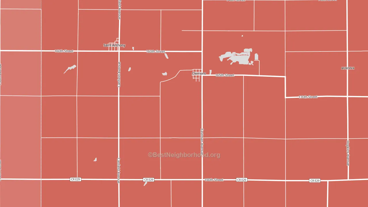 Clemons, IA block-group political-lean map