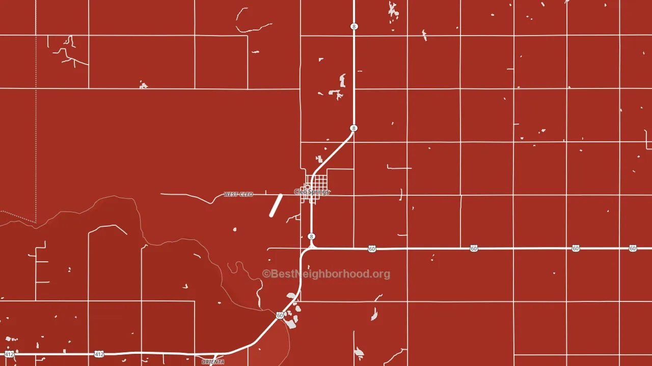 Cleo Springs, OK block-group political-lean map