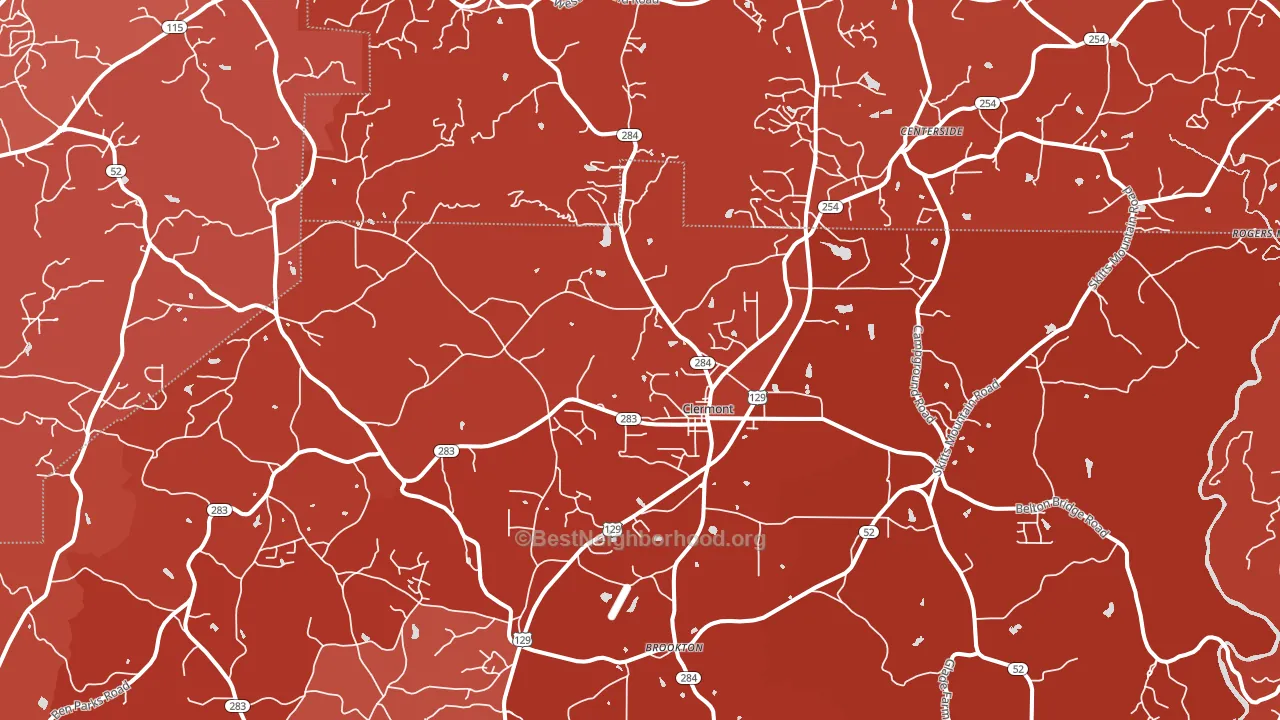 Clermont, GA block-group political-lean map