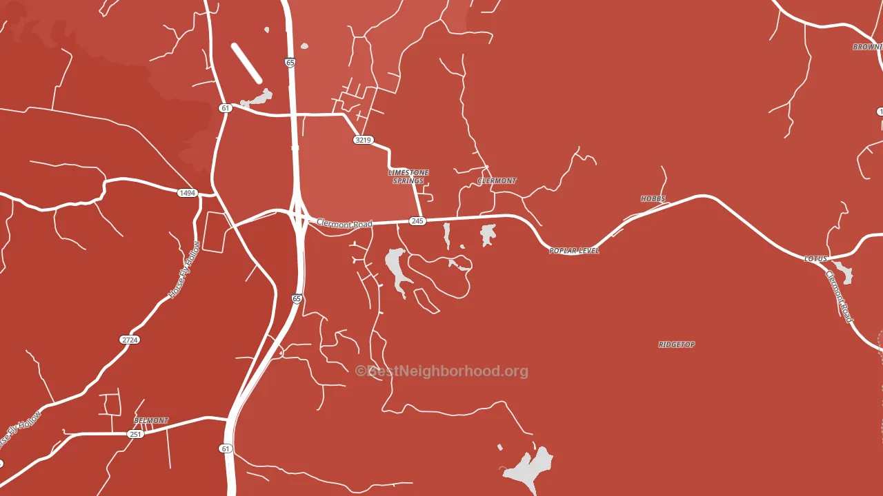 Clermont, KY block-group political-lean map