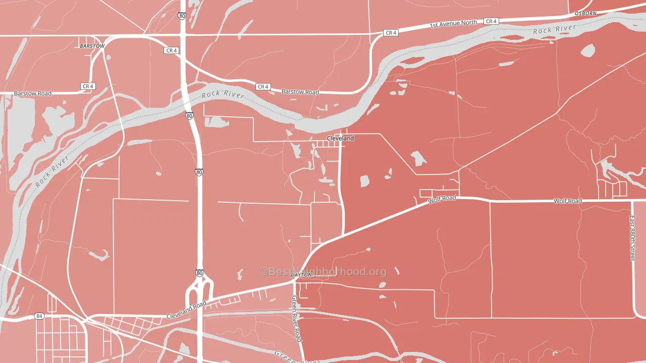 Cleveland, IL block-group political-lean map