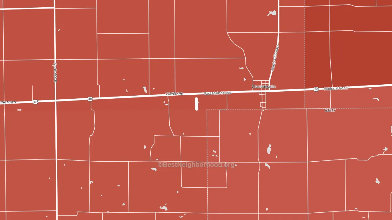Cleveland, IN block-group political-lean map