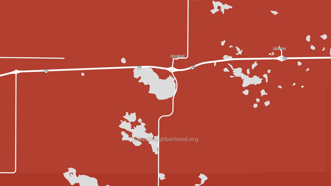 Cleveland, ND block-group political-lean map
