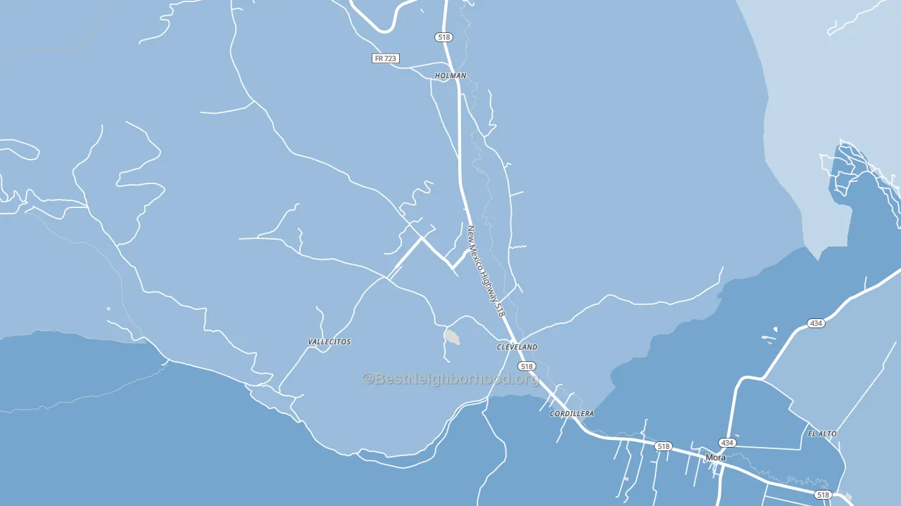 Cleveland, NM block-group political-lean map